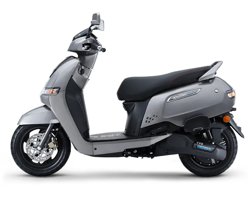 TVS iQube Electric Scooter Titanium Grey Glossy Colour Left Side View
